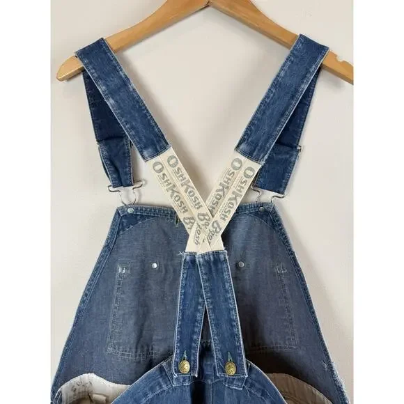 Vintage Oshkosh B'Gosh Union Made Sanforized Jean Overall Men Grunge 42x28 USA